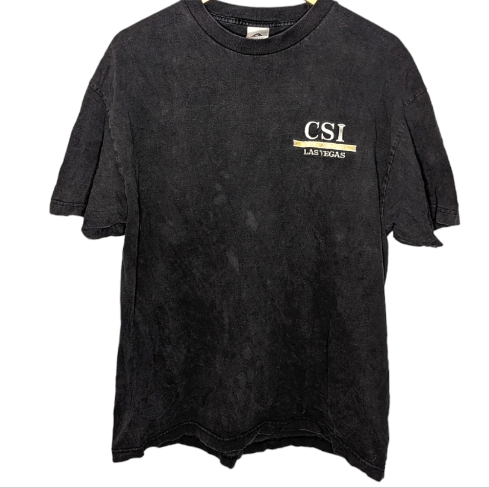 AAA Vintage CSI Las Vegas Crime scene investigation textured T-shirt Mens XL